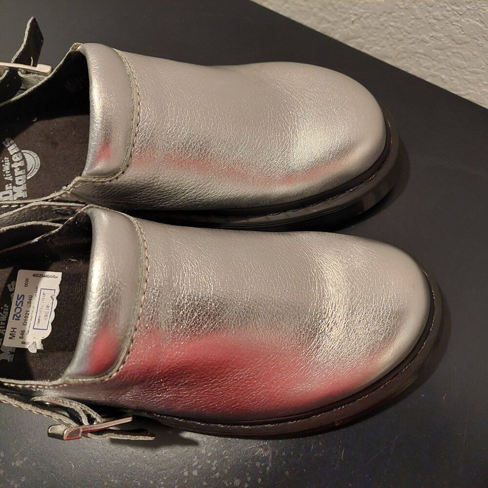 Doc Martens Silver Sling Back Mules - Picture 6 of 7